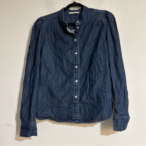 Frame Denim Tops - Frame Denim Dark Blue Denim Button-Down Shirt